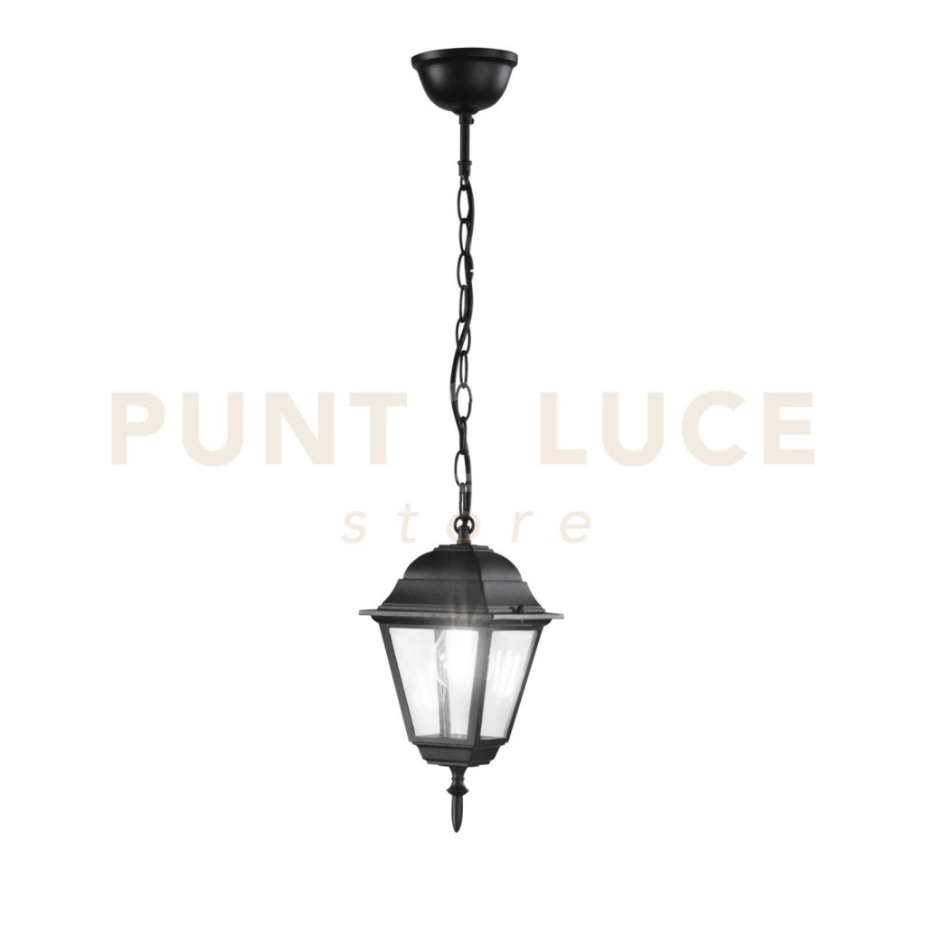 SOSPENSIONE ROMA NERA 1 LUCE ATTACCO E27 IP44 14,6X14,6X97CM