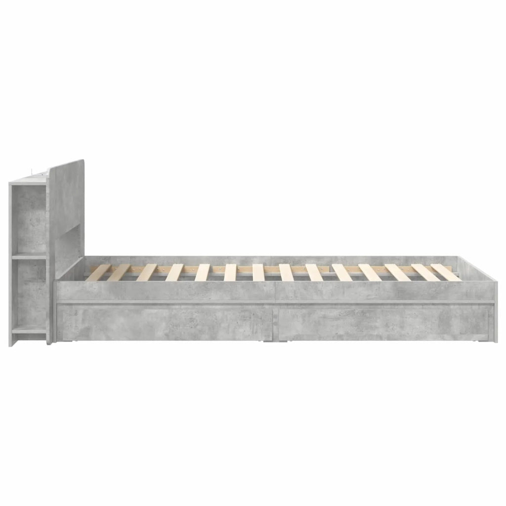 Telaio del letto con storage Grigio Cemento 100 x 200 cm