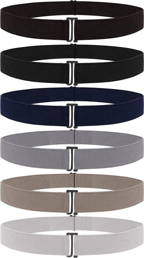 Riem Elastico per Abbigliamento - Riem di Telaio Adattabile - Riem Antiscivolo - Dimensione Universale - Jeans, Pantaloni, Gonne - Accessorio di Moda - Unisex - Nero