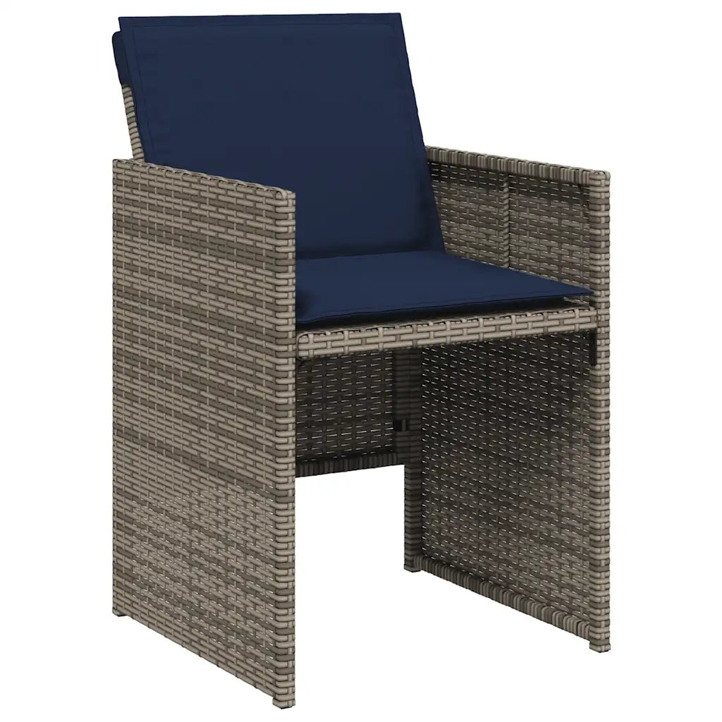 Set da pranzo da giardino da 5 pz con Cuscini in Polyrattan Grigio 3277672