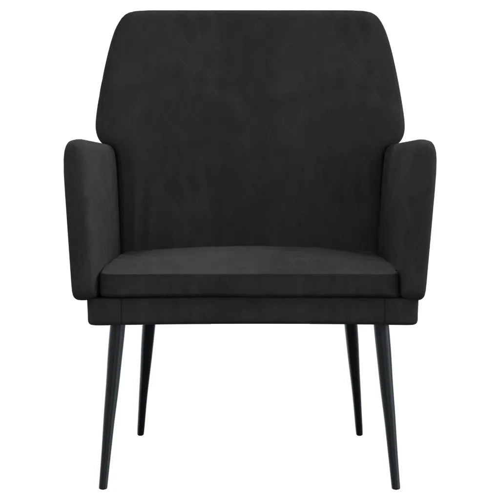 Poltrona Nera 62x79x79 cm Velluto 351377