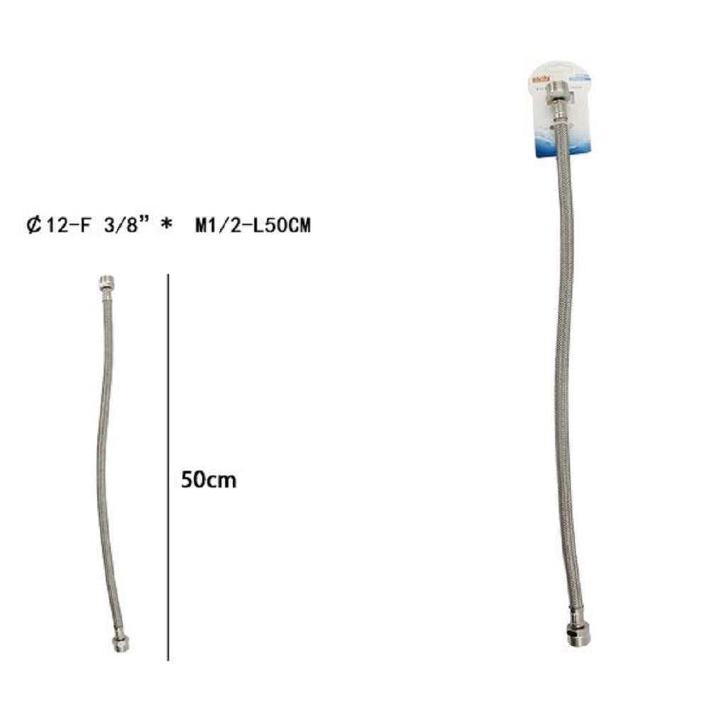 Trade Shop - Tubo Flessibile Flessibili Rubinetto Miscelatore Acqua 50 Cm F 3/8" X M1/2 69401 -