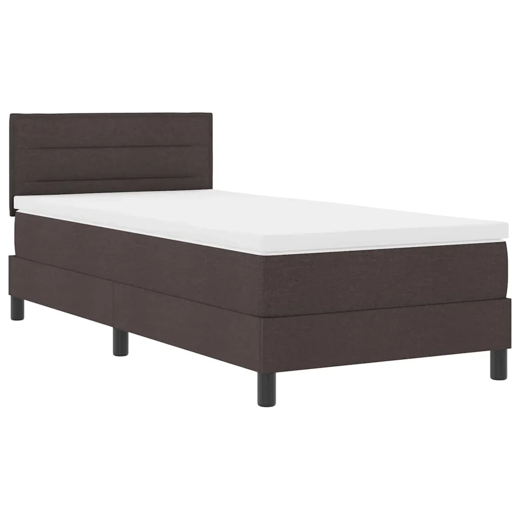 Letto a molle con testiera Marrone Scuro 90 x 200 cm Tessuto 3338583