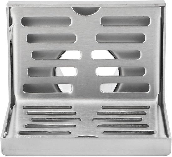 Douchiatura di scarico - Rvs - L-faccia - Scarico angolare - Piastra di scarico laterale - Scarico per balcone - Adatto per uso bagno