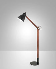 Lampada da terra Sveva in metallo e legno noce, altezza regolabile 180cm, attacco E27, design moderno ed elegante per illuminazione d'interni