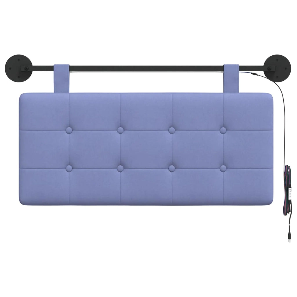 Testiera sospesa Con luce LED Blu jeans Tessuto 3424356