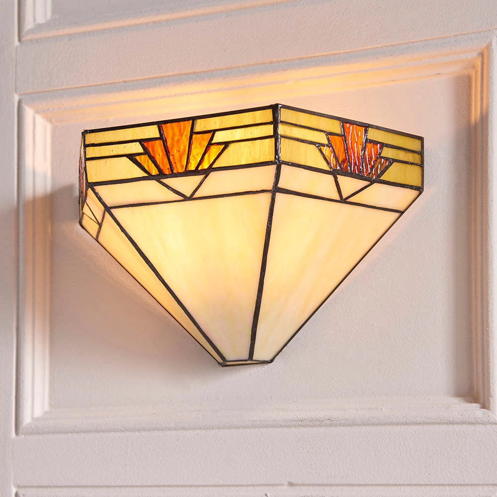 Applique Art Déco Nevada Tiffany vetro multicolor E14 40W