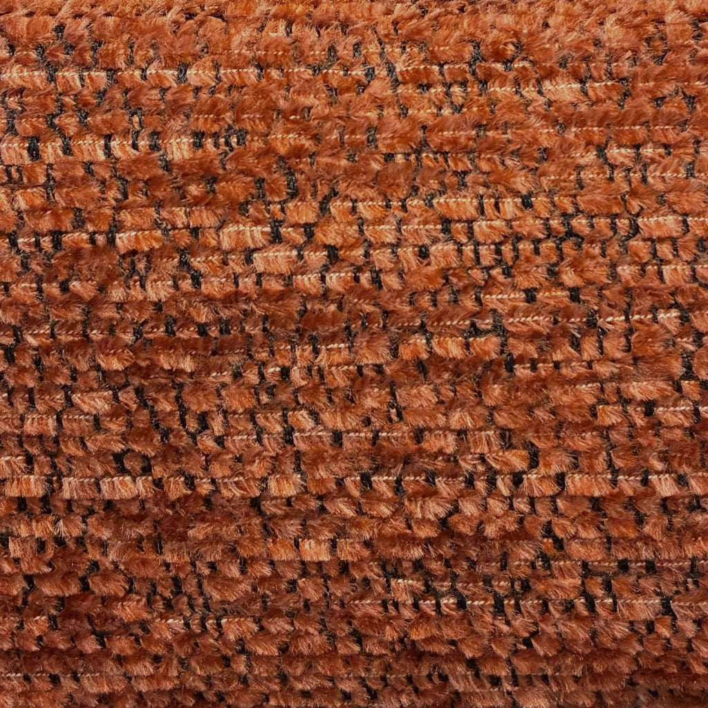 Divano letto convertibile in tessuto ciniglia, 3 posti, terracotta