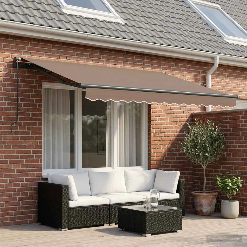 Tenda retrattile Tortora 400 × 350 cm Poliestere e Alluminio 3426131