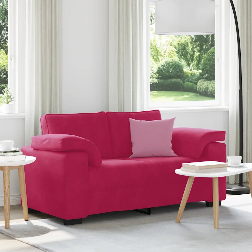vidaXL Divano Divanetto Rosso Vino 120 cm in Velluto