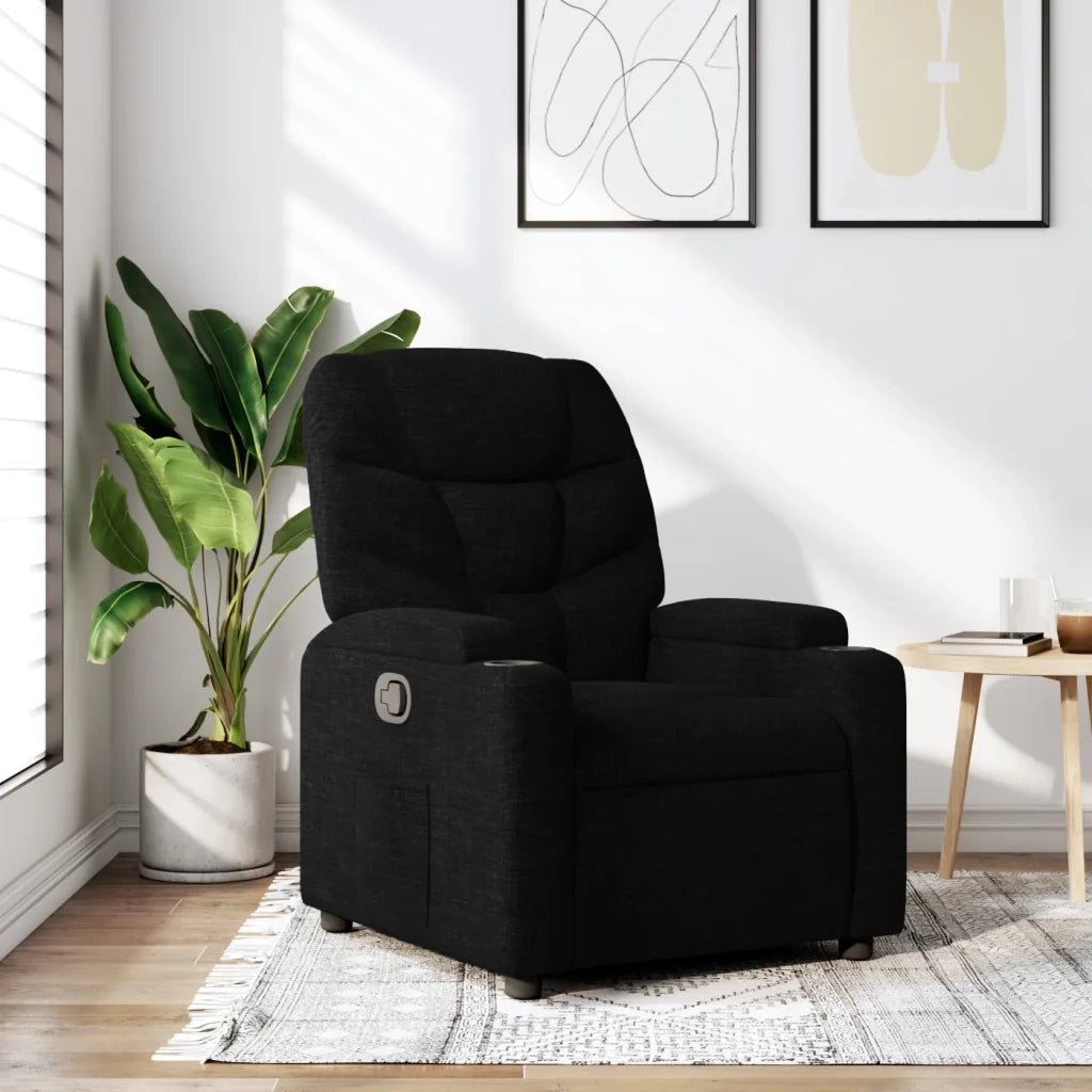 Poltrona reclinabile in tessuto nero 3205610