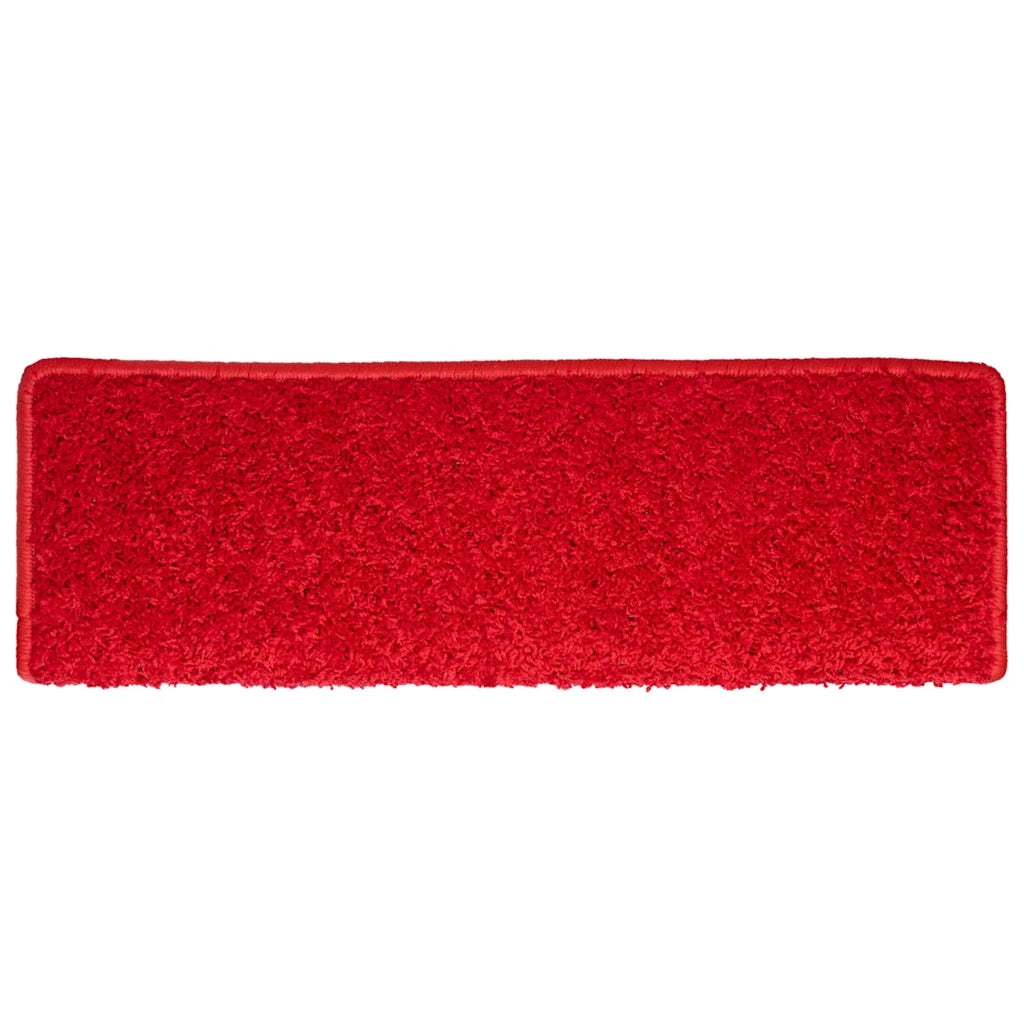 Tappetini per scale 30 pz 65x21x4 cm Rosso Bordo rettangolare 3365832
