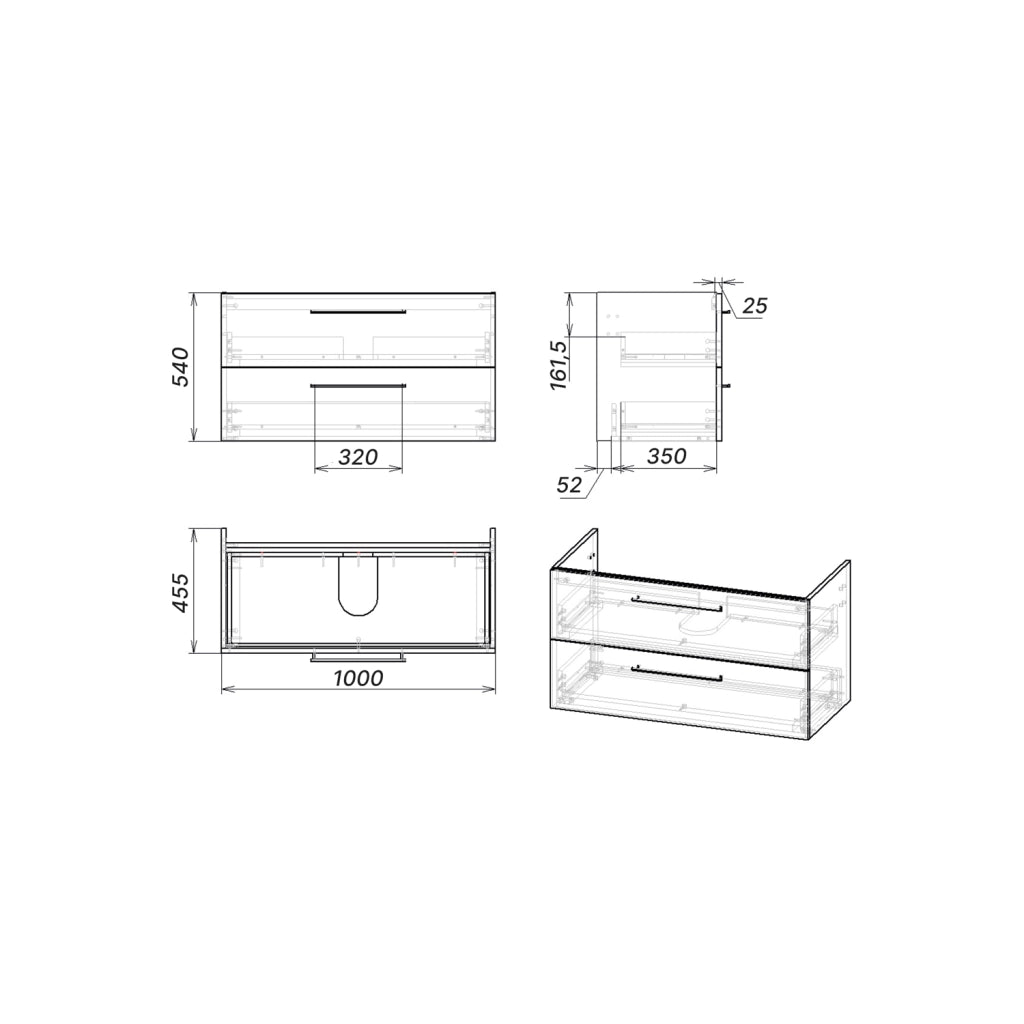 Mobile da bagno sospeso 100cm bianco lucido con lavabo e specchio | Hana