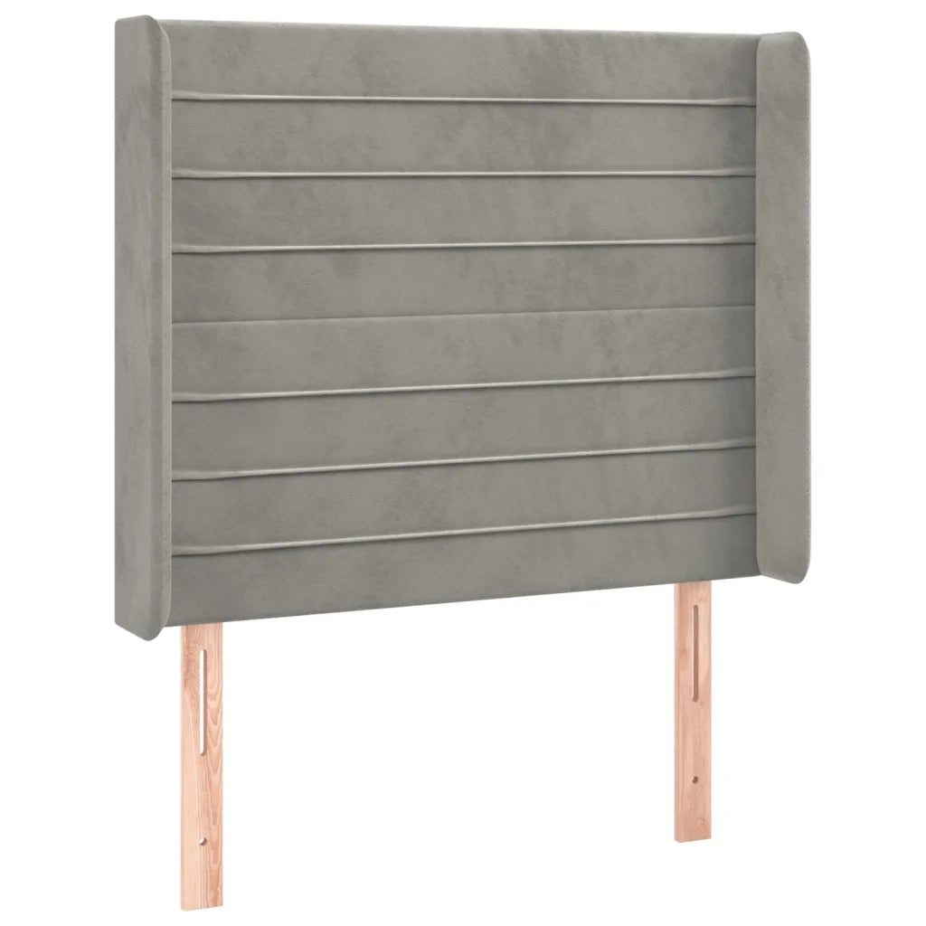 Letto a Molle Materasso e LED Grigio Chiaro 100x200 cm Velluto 3139607