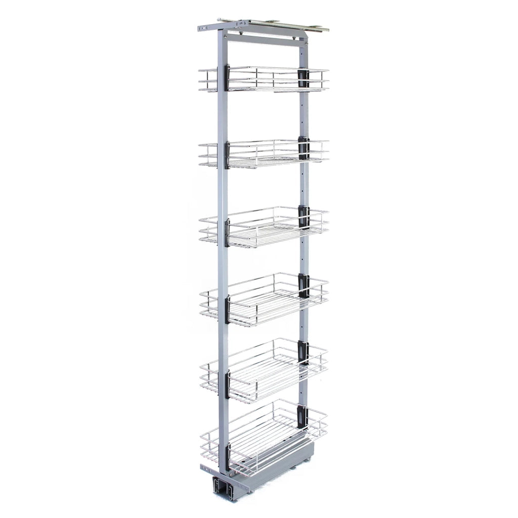 Colonna Estraibile da Cucina in Acciaio Inossidabile con 6 Cestelli 190-220cm