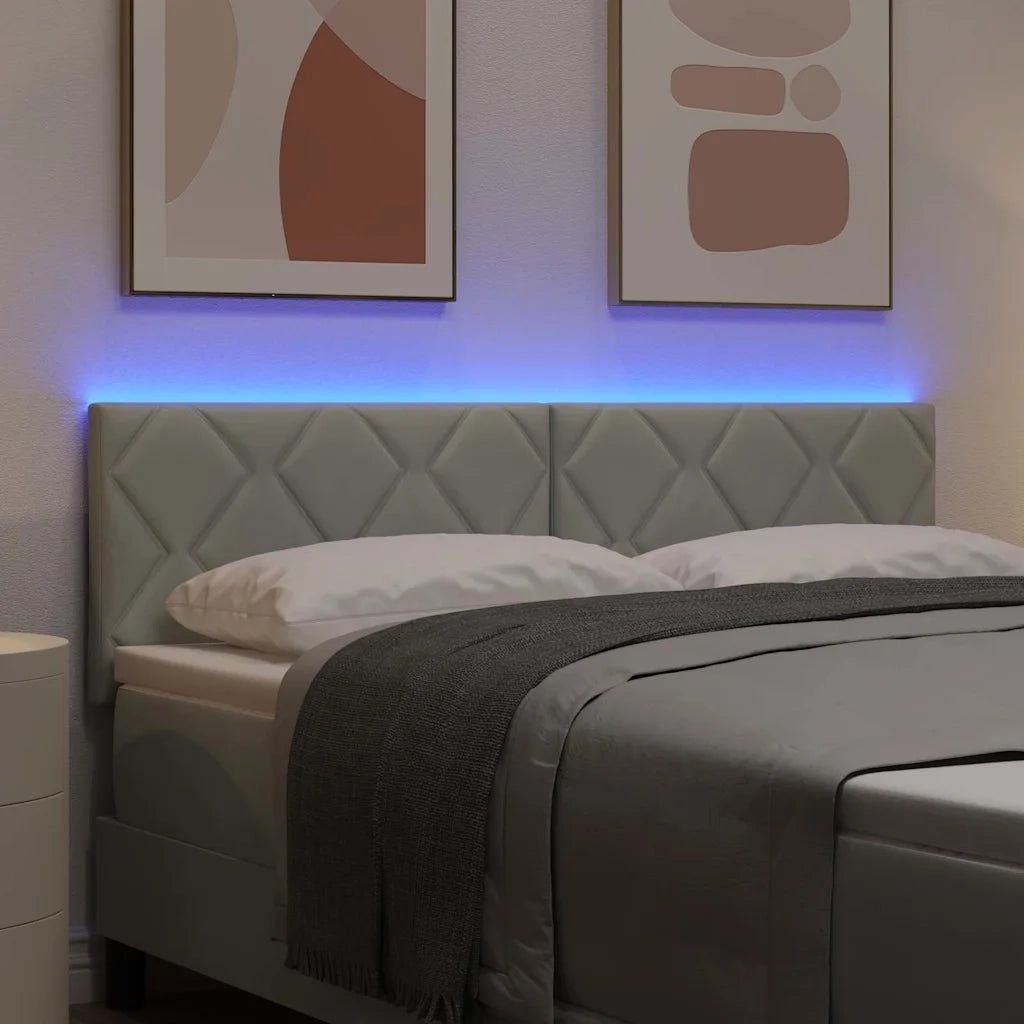 Testiera LED Grigio chiaro 144 cm Velluto 3338220