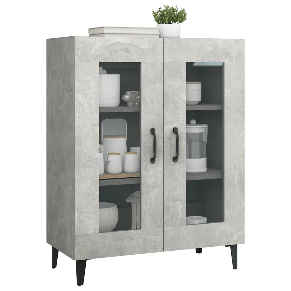 Credenza Grigio Cemento 69,5x34x90 cm in Legno Multistrato 812127