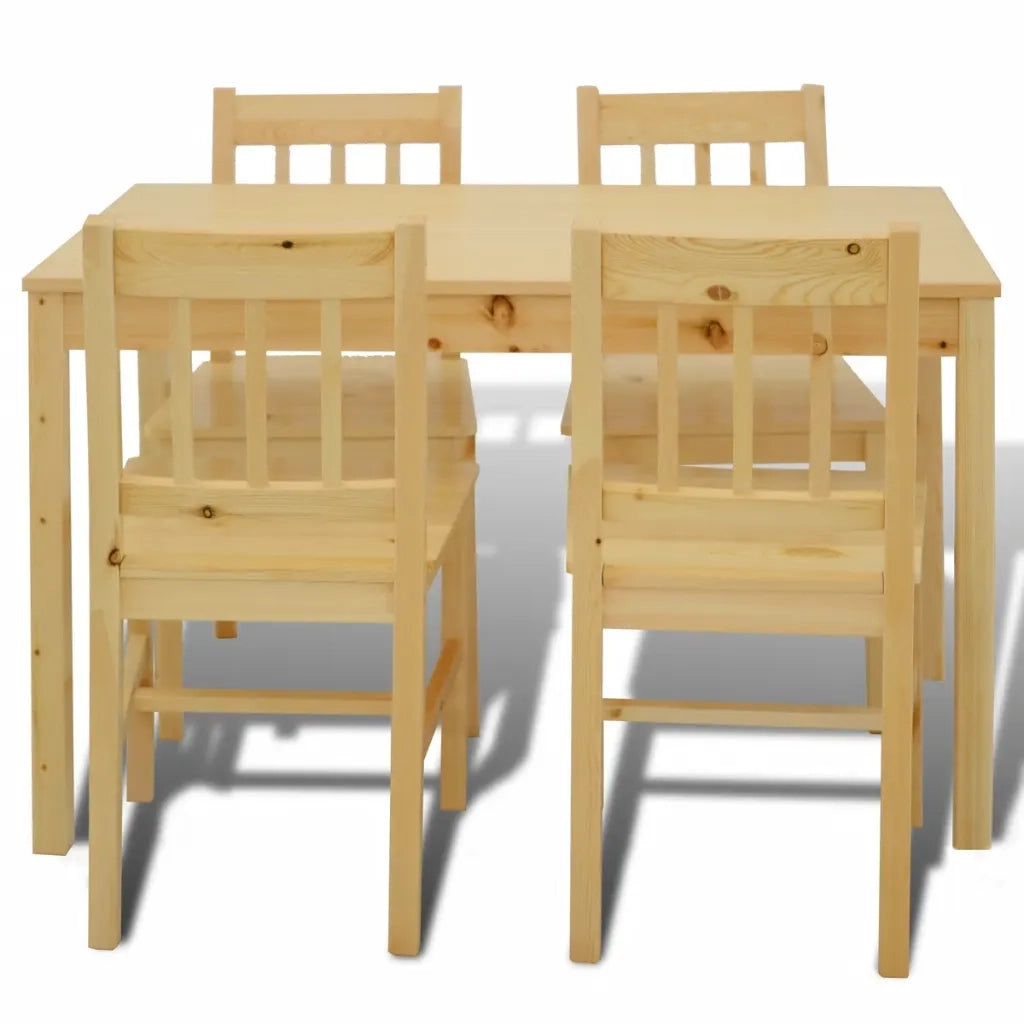 Tavolo con 4 sedie in Legno Naturale cod mxl 12802