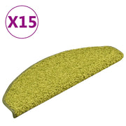 Tappetini per scale 15 pz | Gradini per Scale 65x21x4 cm Verde Semicircolari Grandi