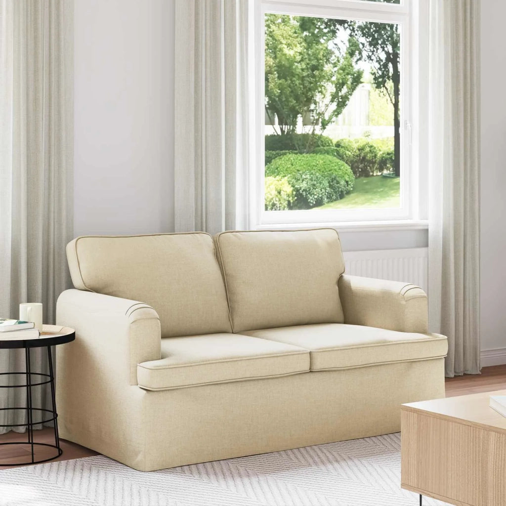 Divano Crema 144 x 80 x 85 cm Tessuto 42024488