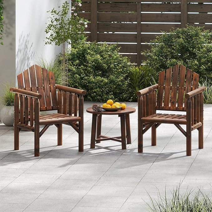 Poltrona da Esterno in Legno, Sedia da Pranzo per Patio con Braccioli e Schienale Alto Inclinato per Veranda, Cortile, Giardino, Patio e Bordo Piscina, Portata 150 kg (Marrone)