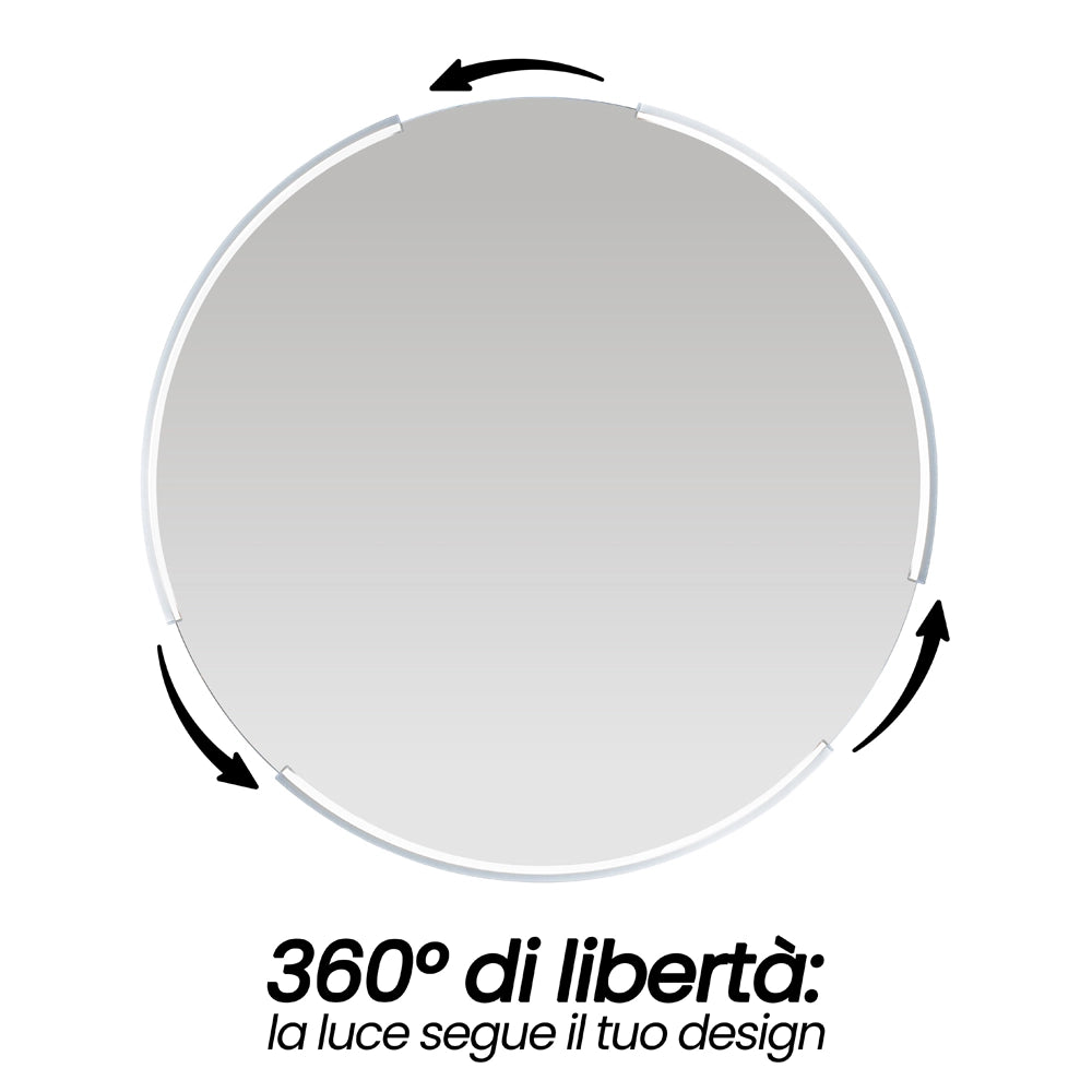 Specchio bagno rotondo con luce a led integrata da 70cm