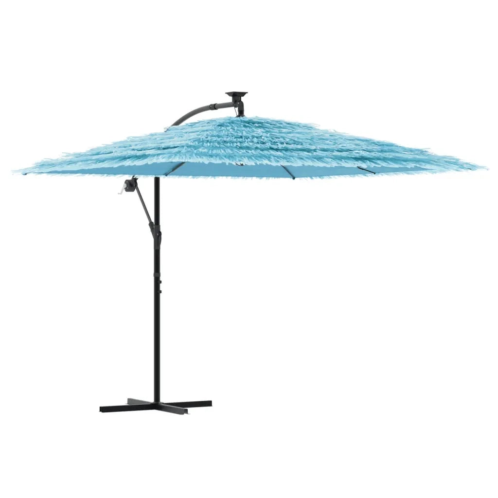 Ombrellone Giardino-Ombrello da Balcone con Palo in Acciaio Blu 269x269x235 cm