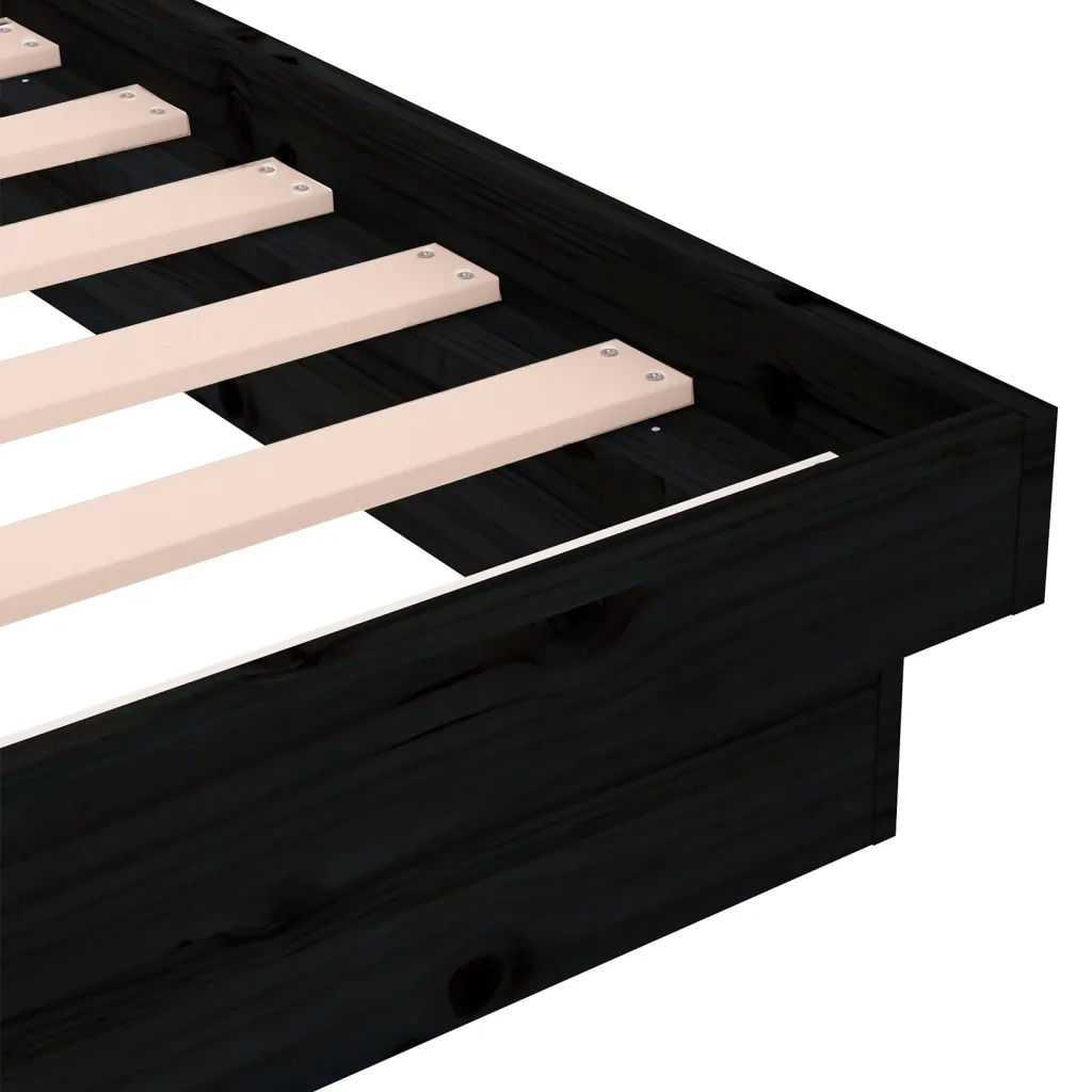Giroletto Nero in Legno Massello 120x200 cm 819906