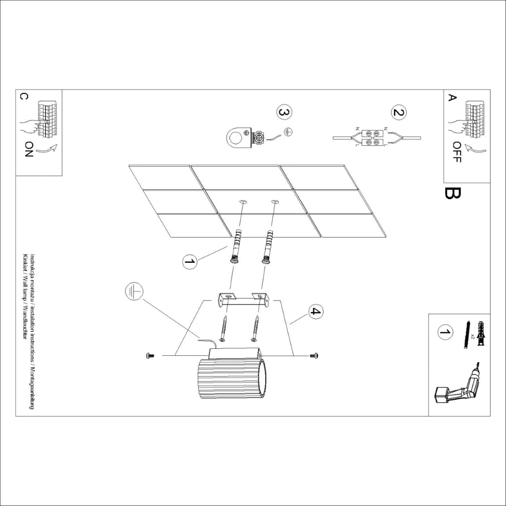 Lampada da parete KARBON 10 beige