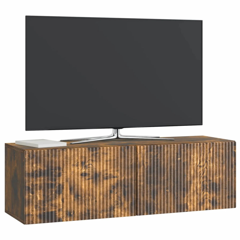 Mobile Porta TV da Muro-Credenza per TV sospesa Rovere Fumo 98 x 31 x 30 cm 290121