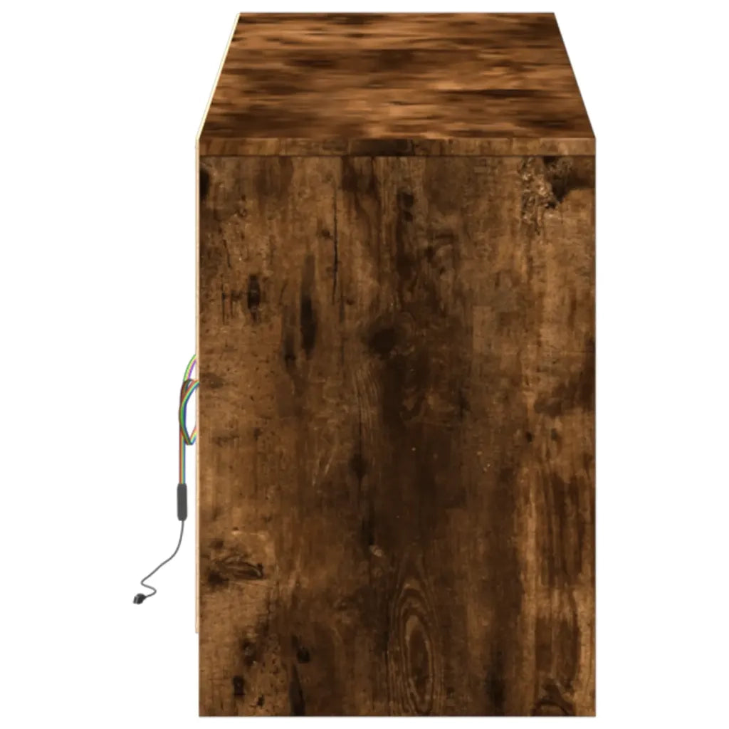 Mobile Porta TV con LED-Mobile per TV-Credenza TV Rovere Fumo 180x34x50cm in Truciolato 713221