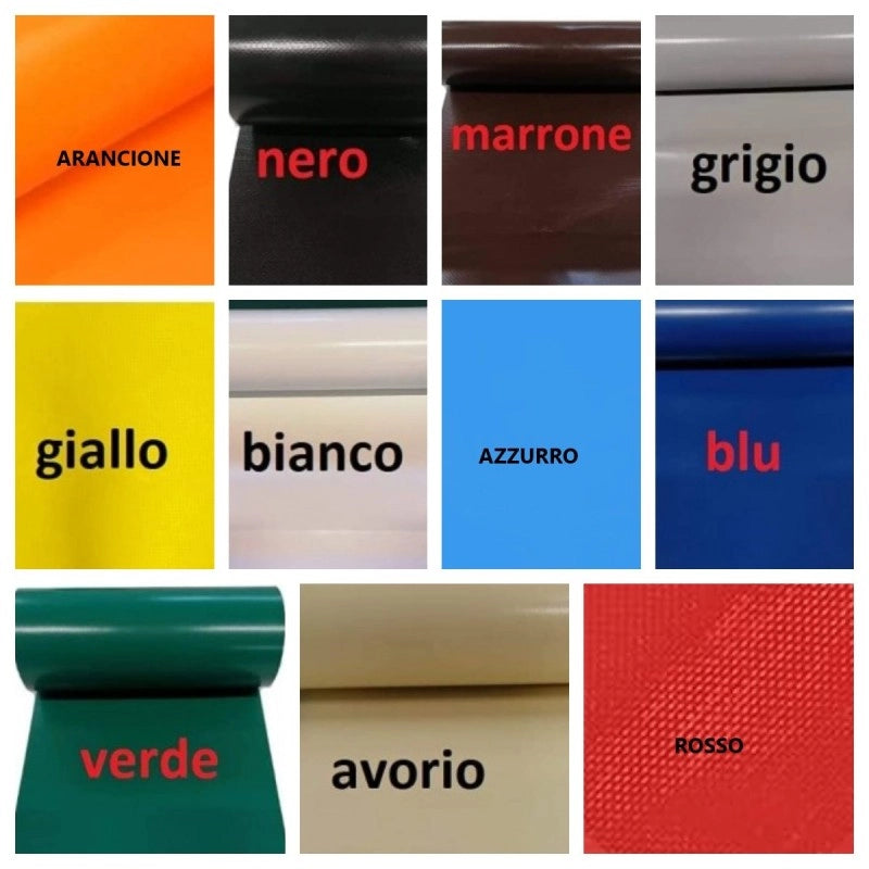 Telo PVC Impermeabile Arancione | Telone Solo Rinforzato Sui Lati 650g/mq | Copertura Esterna | 6x10m | Resistente Protezione Multiuso