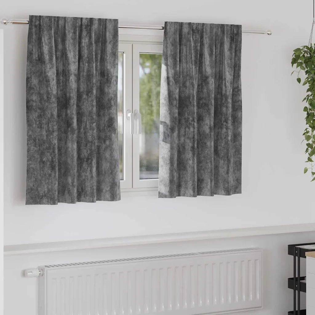 Tende in Velluto con tende 2 pcs Grigio 140 x 140 cm Velluto 4107688