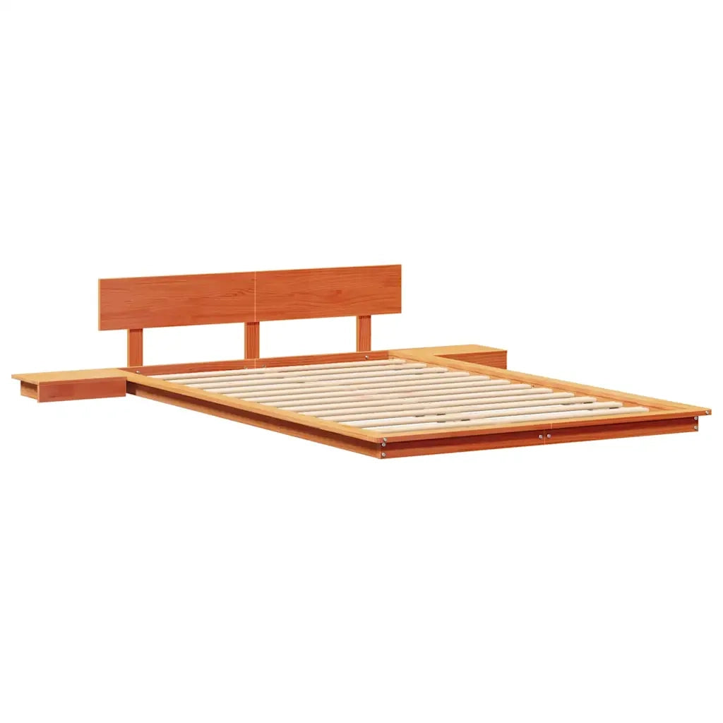 Struttura del letto-Giroletto Marrone 135 x 190 cm legno 353032
