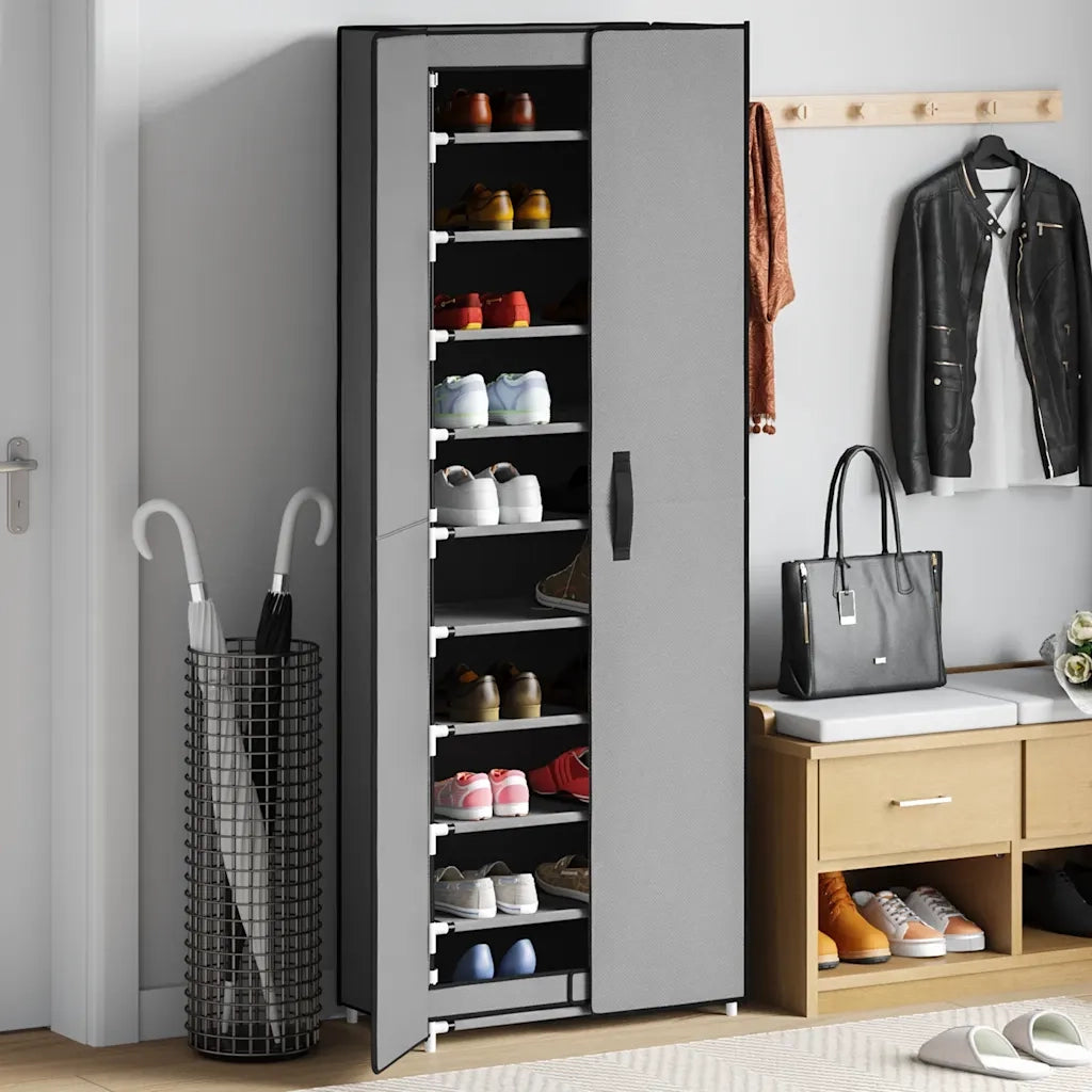 Scarpiera | Mobile per scarpe Grigia 60x30x166 cm Tessuto