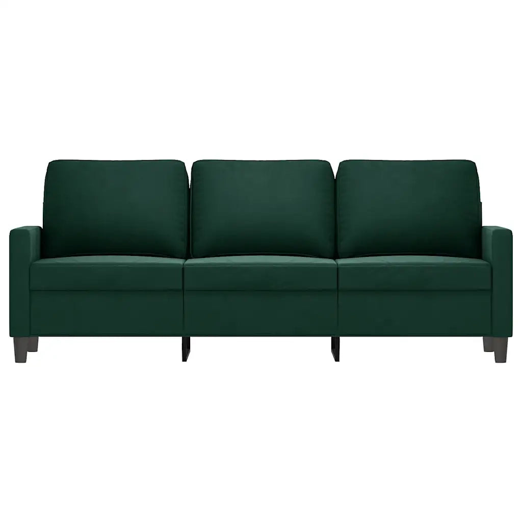 Divano a 3 Posti Verde Scuro 180 cm in Velluto 359211