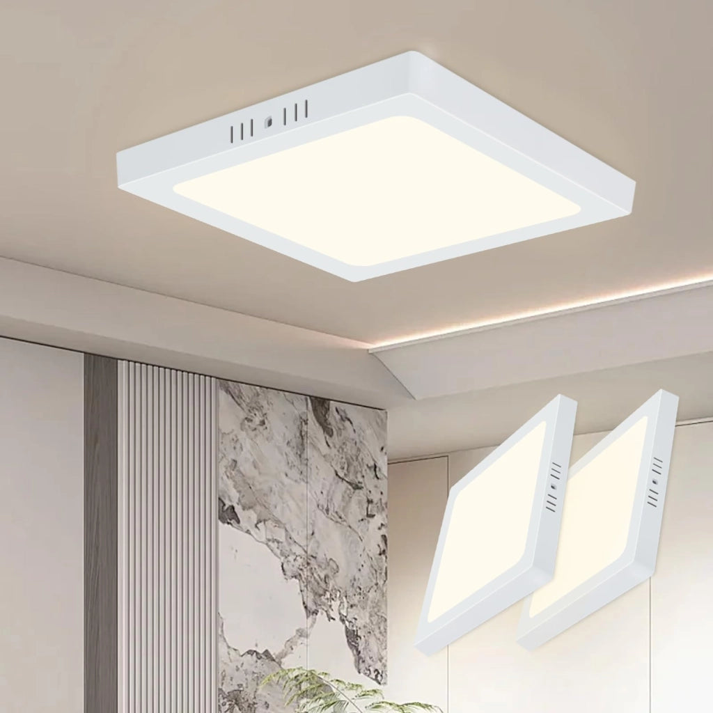 ZMH Lampada da soffitto LED set 3 pezzi rettangolare 18W 23cm 4000K bianca fredda moderna per interni