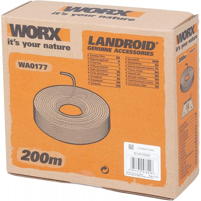 Filo perimetrale Worx 200?m WA0177  cavo limite lungo 200 m per robot rasaerba