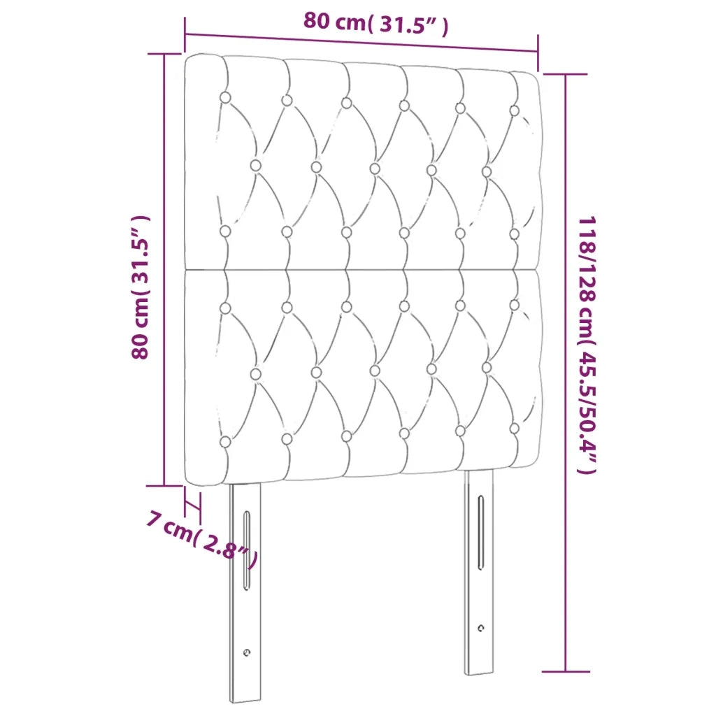 Testiera | Testata per letto Tortora 80x7x118/128 cm Tessuto