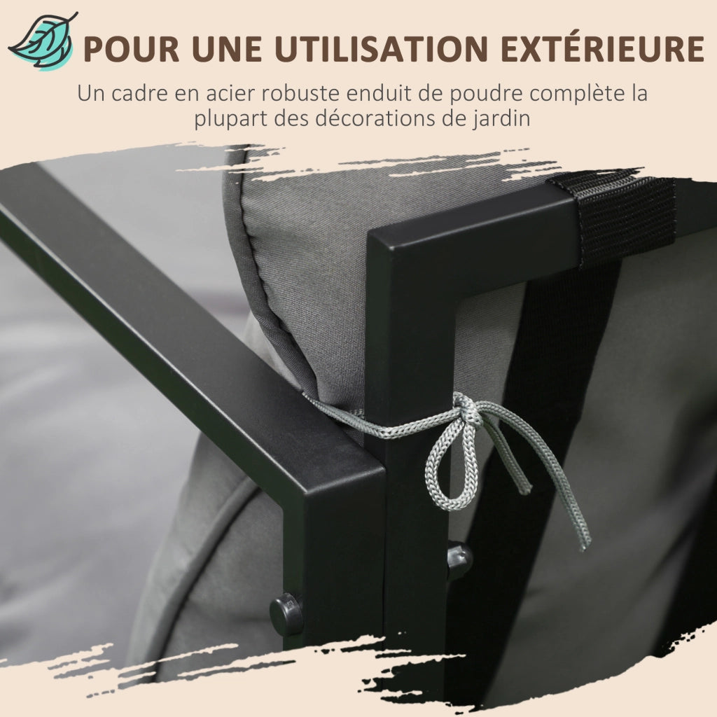 Set da giardino 4 pezzi con divano 2 posti, 2 poltrone e tavolino ¨C zephmum ¨C grigio