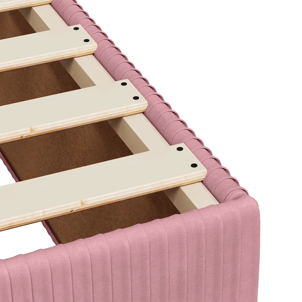 Giroletto a Molle con Materasso Rosa 200x200 cm in Velluto 3285667