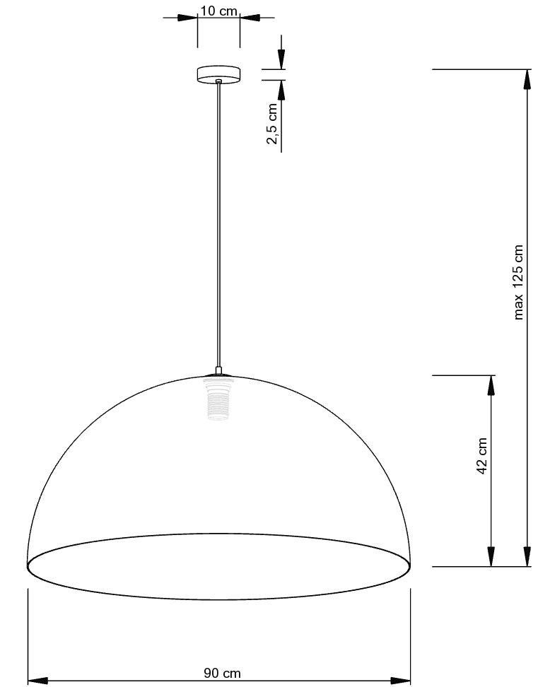 Lampada a sospensione Sfera Ø90 nero/rame E27 Sigma