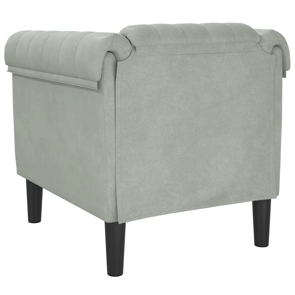 Poltrona | Sedia Relax Grigio Chiaro in Velluto