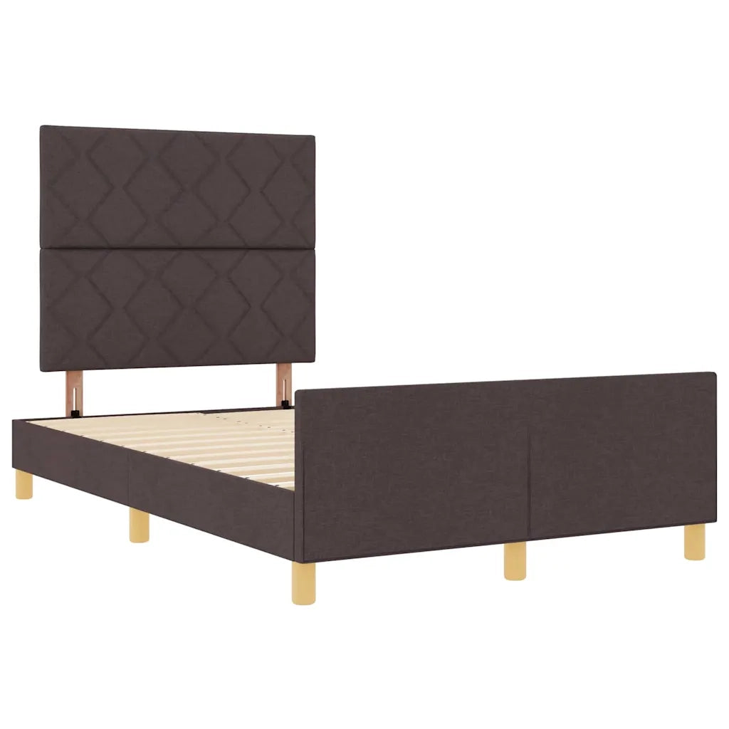 Struttura del letto Marrone scuro 120 x 200 cm Tessuto