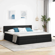 Letto con contenitore e materasso Nero 200 x 200 cm