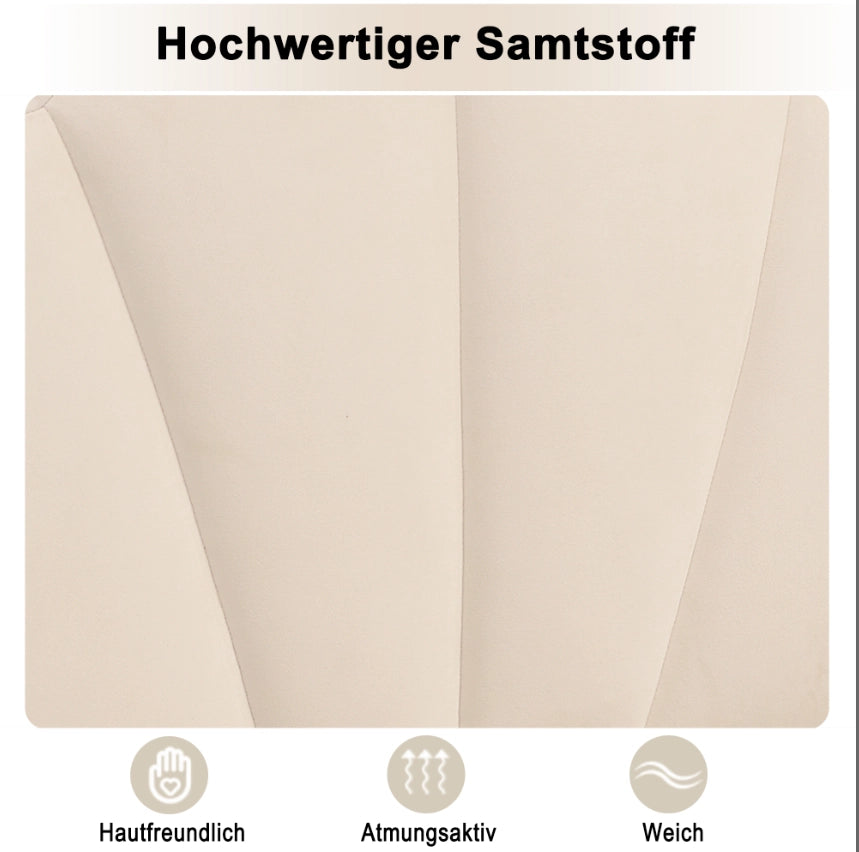 Letto Imbottito in Velluto con Testiera Regolabile ¨C MINIMAL ¨C 90x200, Beige