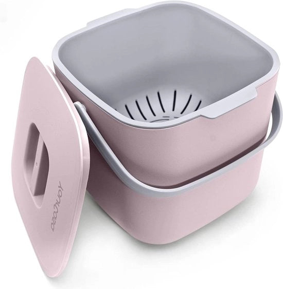 Compostatore biologico per la cucina 7 litri - Compostiere per uso quotidiano - Resistente alla lavastoviglie e impermeabile ai gas - Incluso set di setola e coperchio