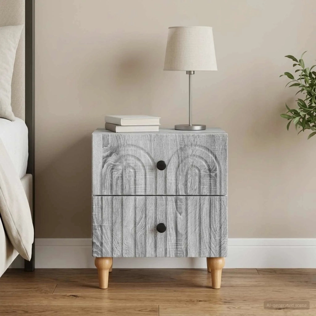 Armadio da Notte con cassetto Grigio Sonoma 43 x 34,5 x 48 cm 894077