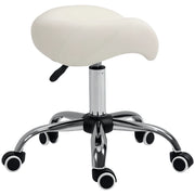 Sgabello con Ruote e Altezza Regolabile ¨C Zephmum ¨C Bianco 52x53x49-61cm