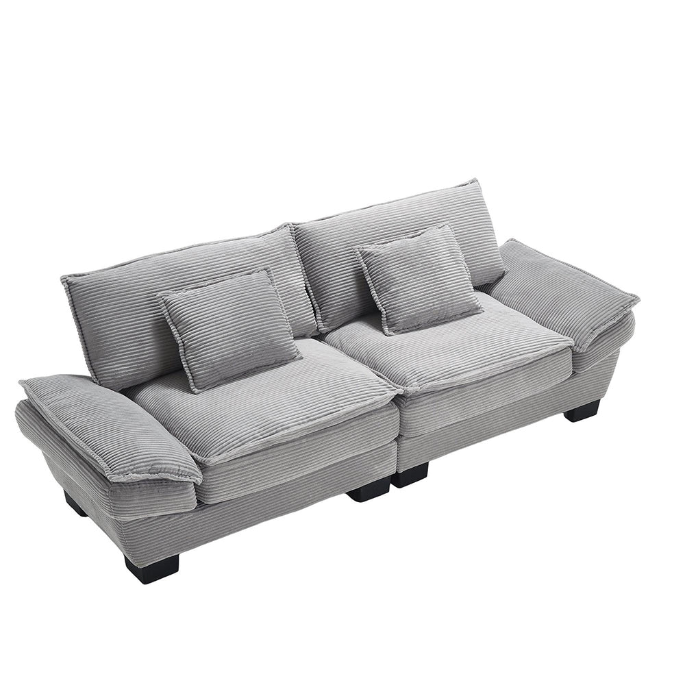 Divano letto doppio - Xylo - Con molle, cuscino incluso, grigio chiaro
